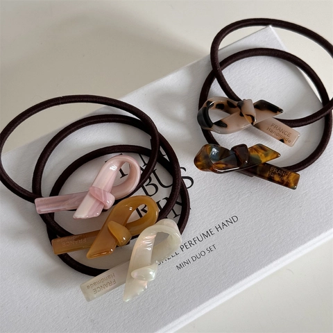 Handgefertigte Acetat Schleife Haargummi Hohe Elastizität Knoten Haarschmuck Süß Französisch Vintage Haarschmuck Damen