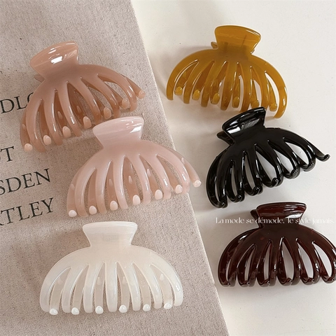 Koreanischer Stil Stoff Haarkralle Mit Blumen Elegante Große Haarklammer Für Damen Mädchen Süß Handgemachte Haar Accessoires