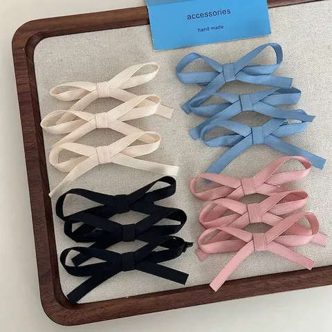 Haarklammern Set Mit Schleife Im Koreanischen Stil Für Damen Elegante Stoffschleife Entenschnabel Clips Süße Haarstyling Accessoires