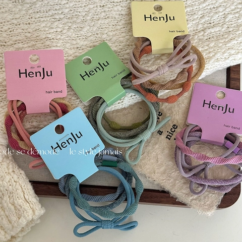 Ribbed Elastic Fabric Hair Ties Assortment Korean Style Solid Colors Simple High Stretch Hair Bands For Women Girls Daily Styling Accessories