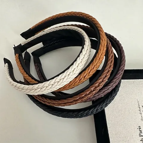 Diadema Trenzada Ancha Vintage Estilo Coreano Accesorios Elegantes para el Cabello de Mujer para Lavado de Cara Diario