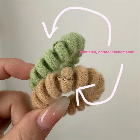Handmade Knit Wrapped Telephone Cord Hair Rings Candy Color Spiral Elastic Hair Ties No Trace Scrunchies For Women Girls