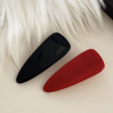 French Style Acetate Teardrop Hair Clip For Women Minimalist Duckbill Side Clip Solid Color Marble Pattern Hair Accessories Gift