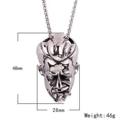 Retro Edelstahl Halskette Mit Rauchendem Männerkopf-Anhänger Hip Hop Punk Rock Stil Schmuck Für Herren