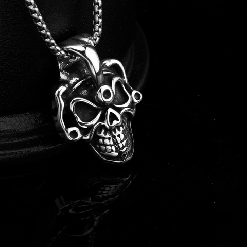 Gothic Doodshoofd Hanger Halsketting Roestvrij Staal Titanium Punk Hip Hop Sieraden Halloween Feest Cadeau Voor Heren