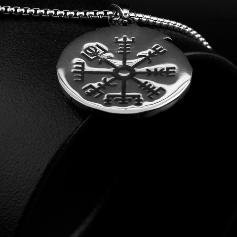 Collana con Ciondolo Vichingo Nordico Valknut Vegvisir per Uomo Vintage Acciaio Inossidabile Hip Hop Punk Bussola Gioielli