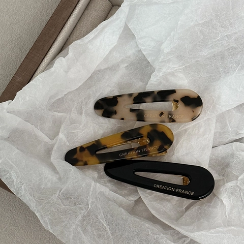 Haarklammer Aus Acetat Im Koreanischen Stil Für Damen Französisch Vintage Schildpatt Entenschnabel-Clip Minimalistisches Haarnadel