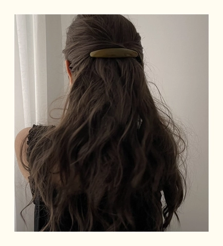 Fermaglio per Capelli Coreano Minimalista in Plastica per Donna Elegante Clip a Coda di Cavallo Color Morandi Retro Grande Accessori