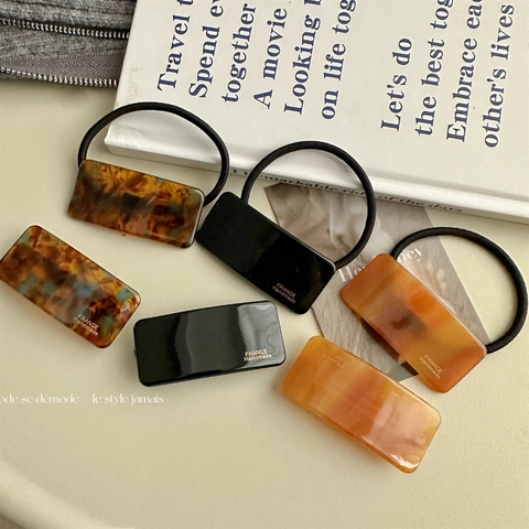 Rechteck Acetat Haarclip Schildpatt-Muster Französischer Minimalismus Handgefertigt Haargummi Elegant Damen Haarschmuck