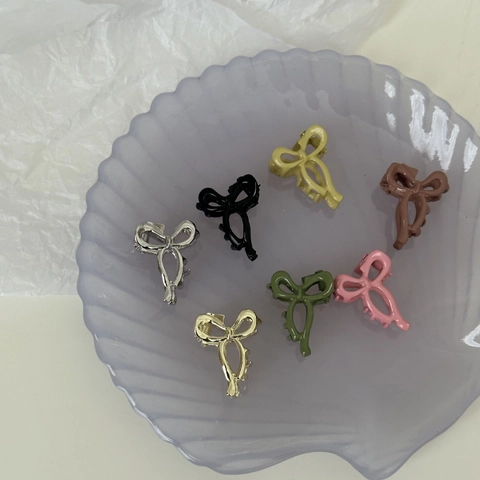 Barrette Pince à Cheveux Mini Nœud en Alliage pour Femmes Style Princesse Élégante Petite Pince à Nœud en Ruban Accessoire Cheveux