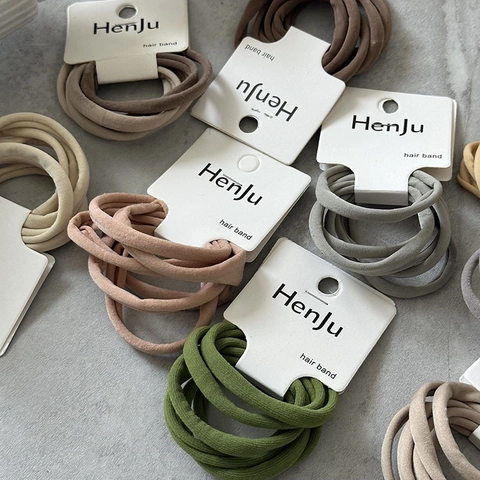 Minimalist High Elastic Hair Ties Set Seamless Fabric Hair Bands For Women Korean Style Morandi Colors Hair Accessories