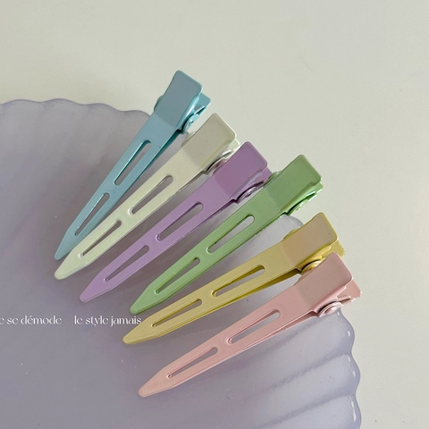 Korean Style Matte Alloy Duckbill Hair Clips For Women Girls Non-slip Bangs Positioning Clips Morandi Color Hairpins