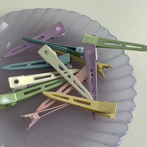 Korean Style Matte Alloy Duckbill Hair Clips For Women Girls Non-slip Bangs Positioning Clips Morandi Color Hairpins