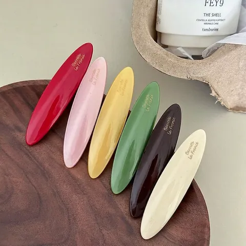 Pince à Cheveux en Acétate Style Français Ovale Minimaliste Barrette La France Vintage Accessoires de Coiffure Femme
