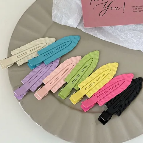 Korean Style Irregular Wave Metal Hair Clip Matte Colorful No-Trace Duckbill Clip Minimalist Daily Hair Accessories Women