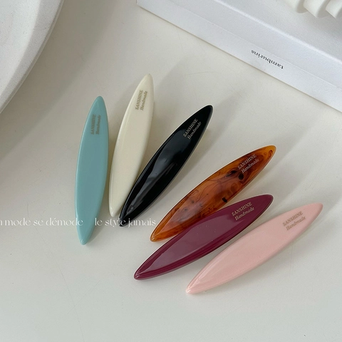 Französischer Retro Langer Ovaler Acetat Entenschnabel Haarclip Für Damen Handgefertigte Elegante Haarnadel Weidenblattform Mode Haarschmuck