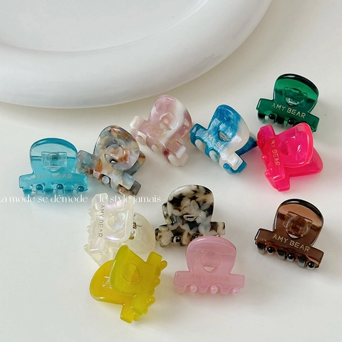 Mini Molletta per Capelli in Acetato Piccoli Accessori per Capelli Stile Coreano Dolce Design a Croce Marmo Tartarugato Donna