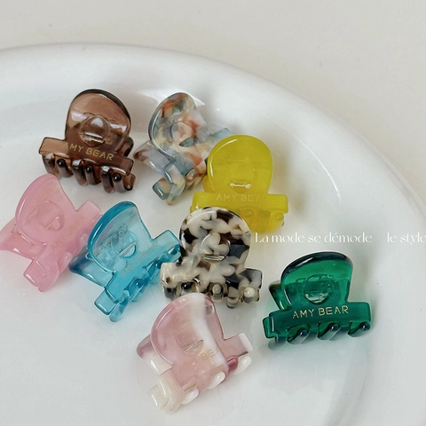 Mini Molletta per Capelli in Acetato Piccoli Accessori per Capelli Stile Coreano Dolce Design a Croce Marmo Tartarugato Donna