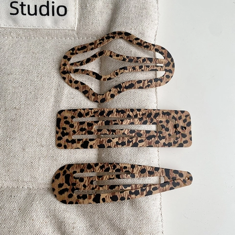 Fermagli per Capelli in Metallo con Stampa Leopardata Vintage per Donna Senior Sense Matte Leopard Hairpins Fashion BB Clips Bangs Side Clip Accessori per Capelli