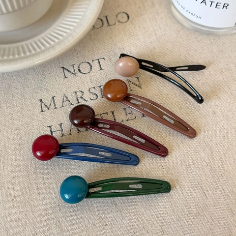 Pinzas para el Pelo BB con Bola de Color de Caramelo Cuenta de Resina Esmalte Clip Lateral para Mujer Accesorios para Pelo