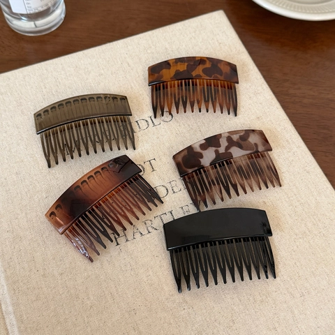 Peigne à Cheveux en Acétate de Cellulose Écaille de Tortue Fait Main Style Coréen Minimaliste pour Femmes Accessoires Cheveux