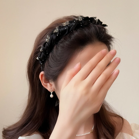 Diadema de Mariposa con Strass para Mujer Cristal Brillante Elegante Diadema Trenzada con Dientes Antideslizantes Accesorios para el Cabello