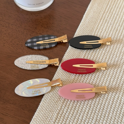 Handgefertigt Koreanisch Oval Acryl Entenschnabel-Clip Haarspangen Für Damen Mädchen Blattlos Nahtlos Styling Zubehör