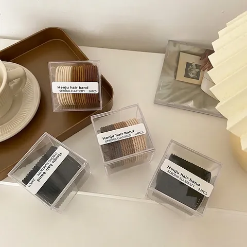 Minimalistische Hochelastische Stoff Haargummis Für Damen Koreanischer Stil Handgefertigte Geflochtene Textur Haarbänder Vielseitiger Kopfschmuck