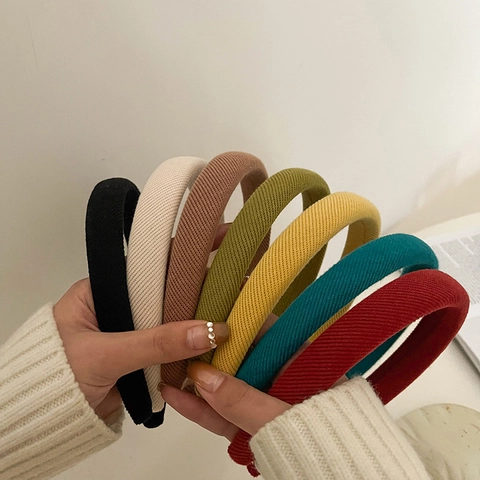 Süßigkeitenfarbenes Stoff Schwamm Haarreif Für Damen High Cranial Top Verdicktes Strick Haarband Vielseitiges Handgefertigtes Mode Haarschmuck