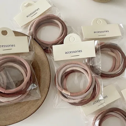Korean Style Minimalist Morandi Color High Elastic Hair Ties For Women Girls Woven Soft Scrunchie Hair Rope Accessories