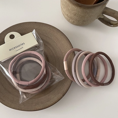 Korean Style Minimalist Morandi Color High Elastic Hair Ties For Women Girls Woven Soft Scrunchie Hair Rope Accessories