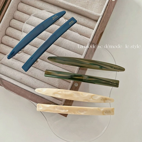 Französischer Stil Acetat Haarklammern Für Damen Vintage Marmormuster Haarspange Elegante Feder Pferdeschwanz Clip Haarschmuck