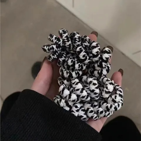 Luipaard Koe Patroon Telefoonkabel Haarelastiekjes Handgemaakte Stof Scrunchies Elastische Naadloze Haarbanden Dames Haaraccessoires