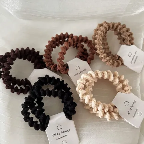 Vintage Spirale Telefonkabel Haargummis Geflochtener Stoff Hohe Elastizität Pferdeschwanz Halter Haarbänder Damen Tägliche Styling Accessoires