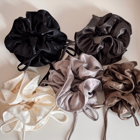 Elegante Scrunchie con Fiocco in Raso per Donna Elastico per Capelli con Nastro ad Alta Elasticità Fascia per Capelli Setosa