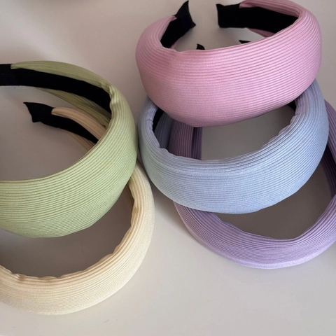 Candy Color Geribbelde Stof Brede Hoofdband Voor Vrouwen Gevoerde Spons Haarklem Gestreepte Gebreide Mode Haaraccessoires