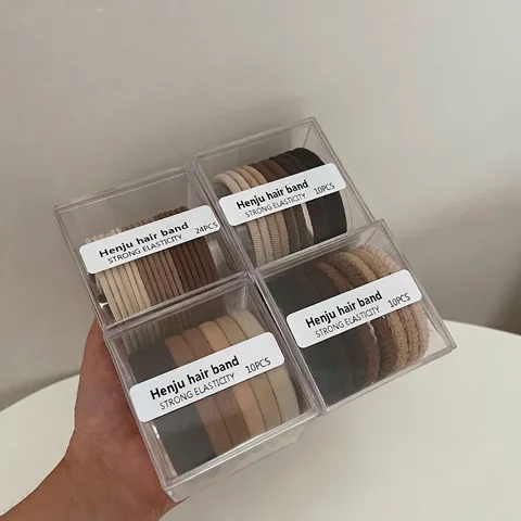 Elastici per Capelli ad Alta Elasticità Minimalisti da Donna Elastici per Capelli Forti Fiocco Scatola Corda per Capelli
