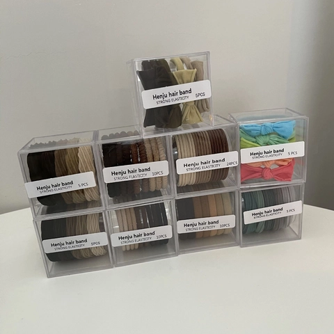 Elastici per Capelli ad Alta Elasticità Minimalisti da Donna Elastici per Capelli Forti Fiocco Scatola Corda per Capelli