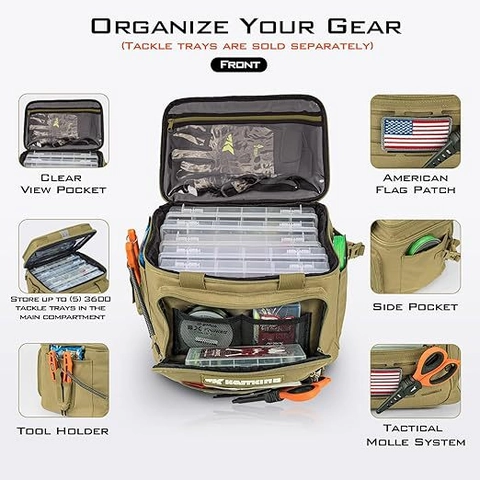 Multifunctional Large Capacity Tactical Fishing Tackle Bag Waterproof Nylon Storage Bag Outdoor Sea Fishing Gear Shoulder Bag