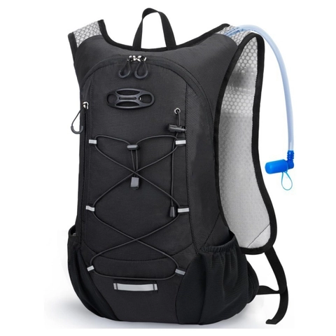 Sac à Dos d'Hydratation Léger en Poliester Pour Vélo Randonnée Plein Air Avec Système Porte Casque Bandes Réfléchissantes Homme Femme