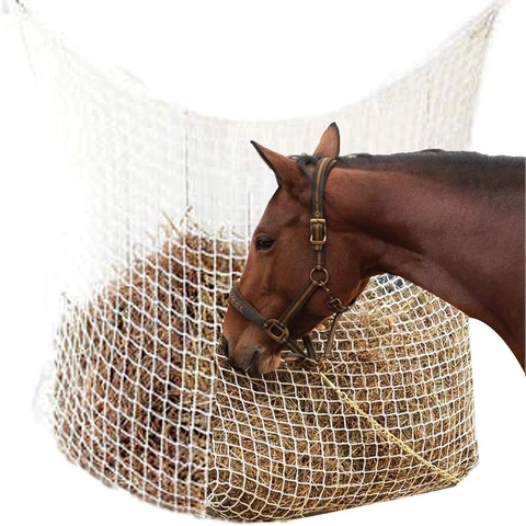 Filet à Foin en Maille Tissée Haute Densité pour Chevaux Alimentation Lente Grande Capacité Équipement Équestre Durable
