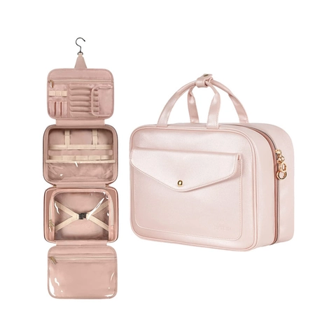 Women Hanging Toiletry Bag Travel Makeup Organizer Waterproof Large Capacity Cosmetic Bag With Hanging Hook For Travel