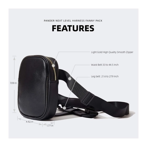Women PU Leather Thigh Bag Punk Tactical Waist Bag With Adjustable Straps Litchi Pattern Hip Purse For Outdoor Riding
