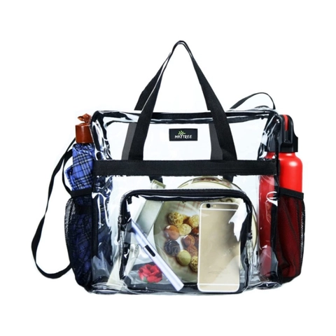 Borsa Tote in PVC Trasparente Grande Capacità Borsa da Viaggio Approvata per Stadi Impermeabile Borsa a Spalla Donna Uomo