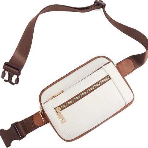 Sac Banane en Cuir PU à la Mode Sac de Poitrine à Bandoulière Multi-Poches pour Femme Minimaliste Urbain Hydrofuge Sac Outdoor