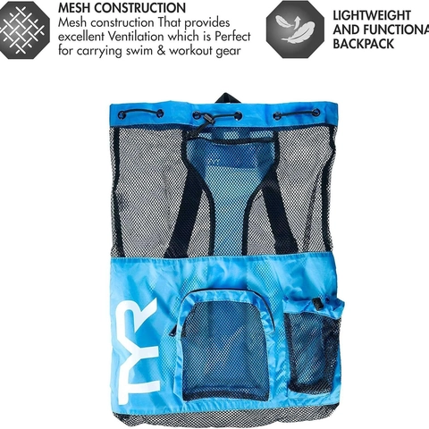 Large Capacity Mesh Drawstring Backpack For Swimming Gym Yoga Dry Wet Separation Sports Bag For Men Women Lightweight Nylon Bag