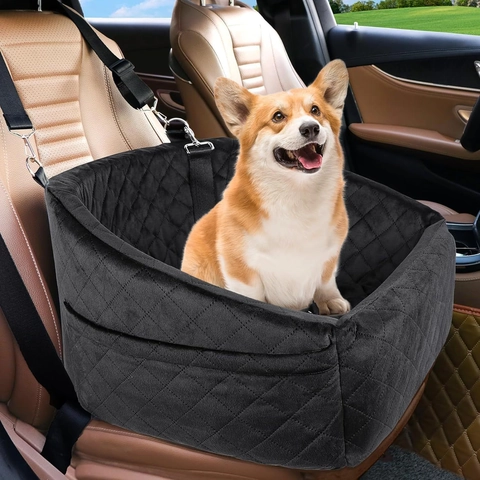 Waterproof Oxford Cloth Pet Car Seat Booster Quilted Dog Safety Seat For Vehicle Travel Portable Small Dogs Safety Bed