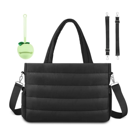 Gesteppte Puffer Wickeltasche Große Kapazität Polyester Tote Handtasche Für Damen Reisen Pflegetasche Mit Schultergurt