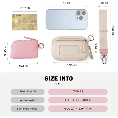 Set Portamonete Modulare in Nylon Impermeabile Con Cinturino da Polso Blocco RFID Mini Portafoglio Porta Carte Viaggio