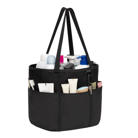 Borsa da Bagno Portatile in Rete Beauty Case Grande Capacità Asciugatura Rapida Organizer Portaoggetti Con Multitasche Per Palestra Viaggi